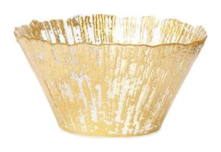 VIETRI Rufolo Glass Gold Small Deep Bowl at Galleria Riverside