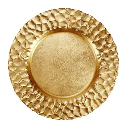 VIETRI Rufolo Glass Gold Honeycomb Service Plate/Charger at Galleria Riverside