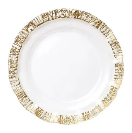 VIETRI Rufolo Glass Gold Service Plate/Charger at Galleria Riverside