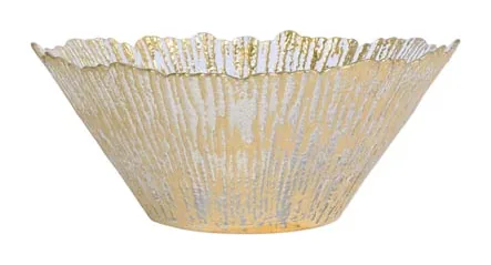 VIETRI Rufolo Glass Gold Large Deep Bowl at Galleria Riverside
